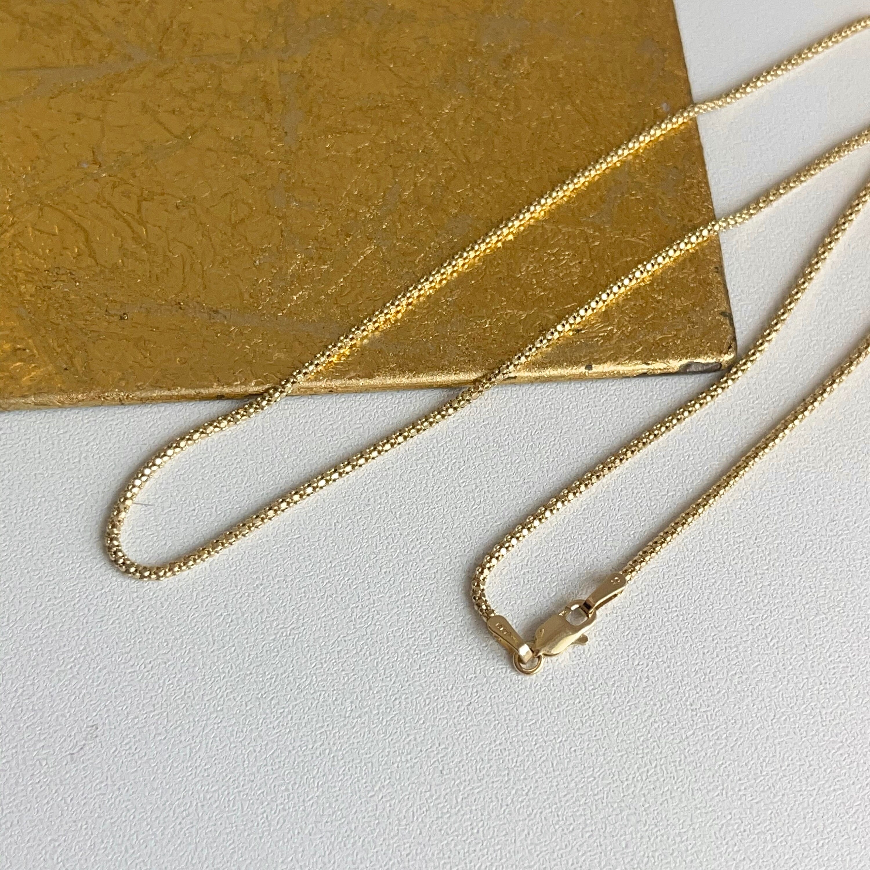Collana Uomo Donna In Acciaio Inox 2mm – Maglia Popcorn – Lunghezza 20 Pollici – Colore Oro