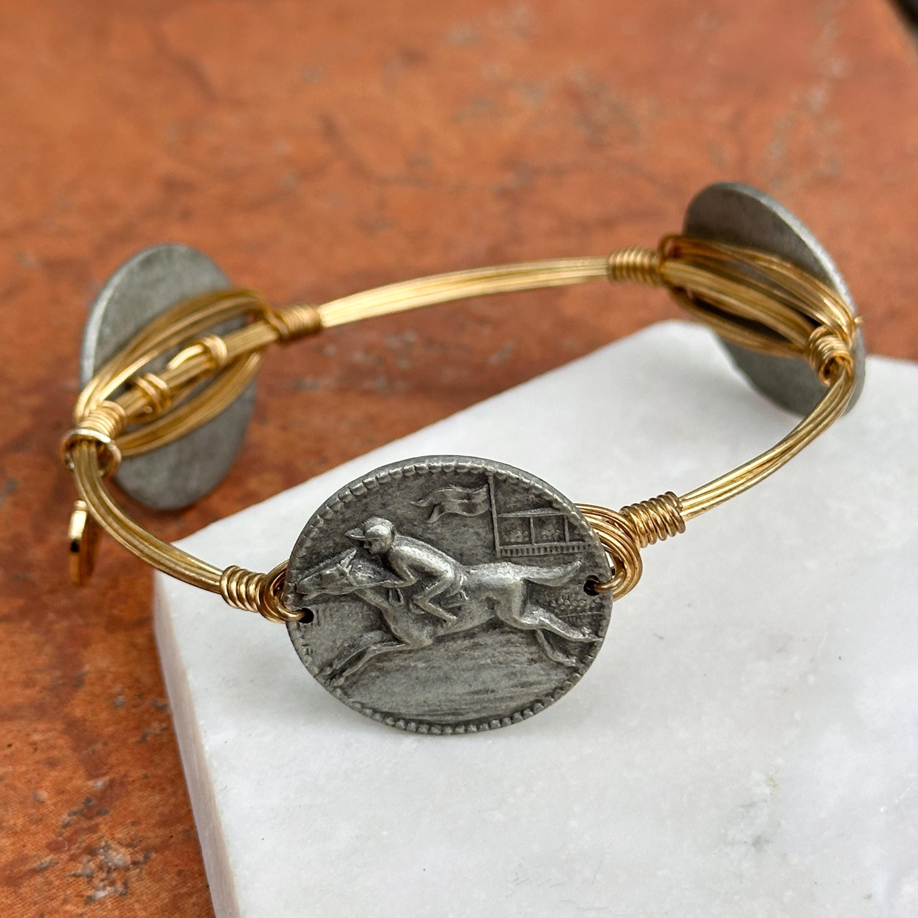 Estate Rare Bourbon and Bowties Yellow Plated Copper Wire Wrapped…