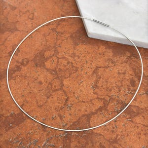 Silver Plated Copper Neck Wire Coil Stiff Omega Collar Necklace 1.4mm