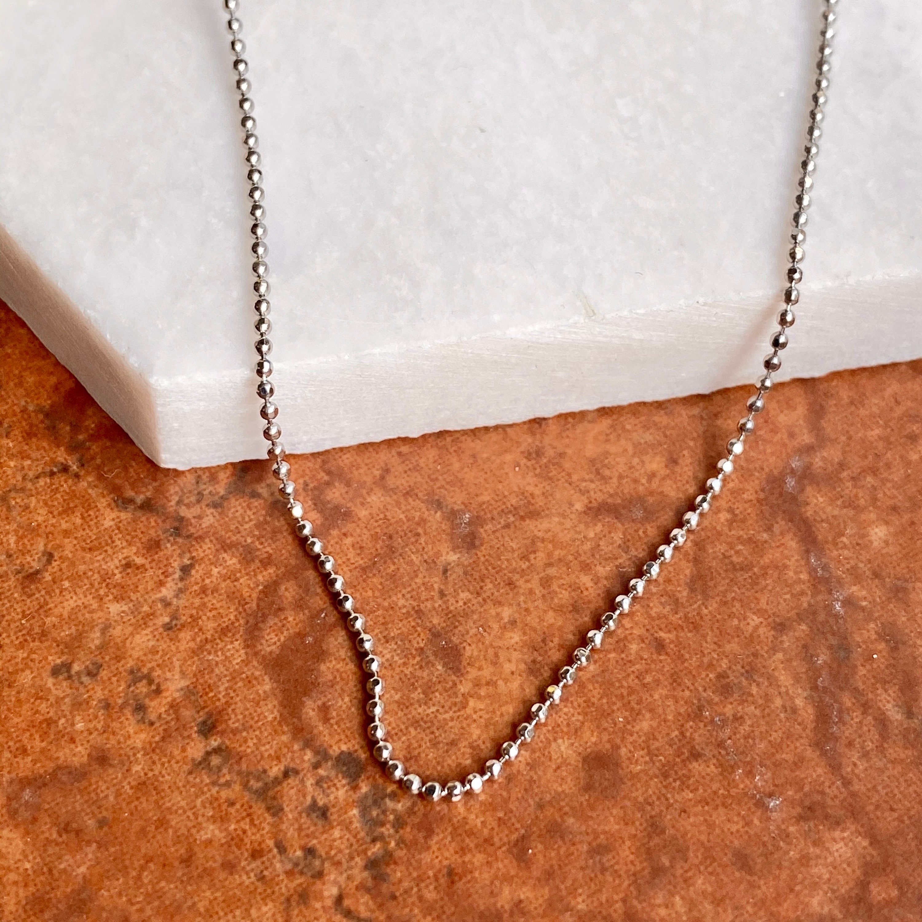 White gold sale bead chain necklace