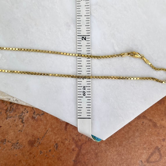 Vintage 14KT Yellow Gold 1.50mm Box Link Chain Ne… - image 9