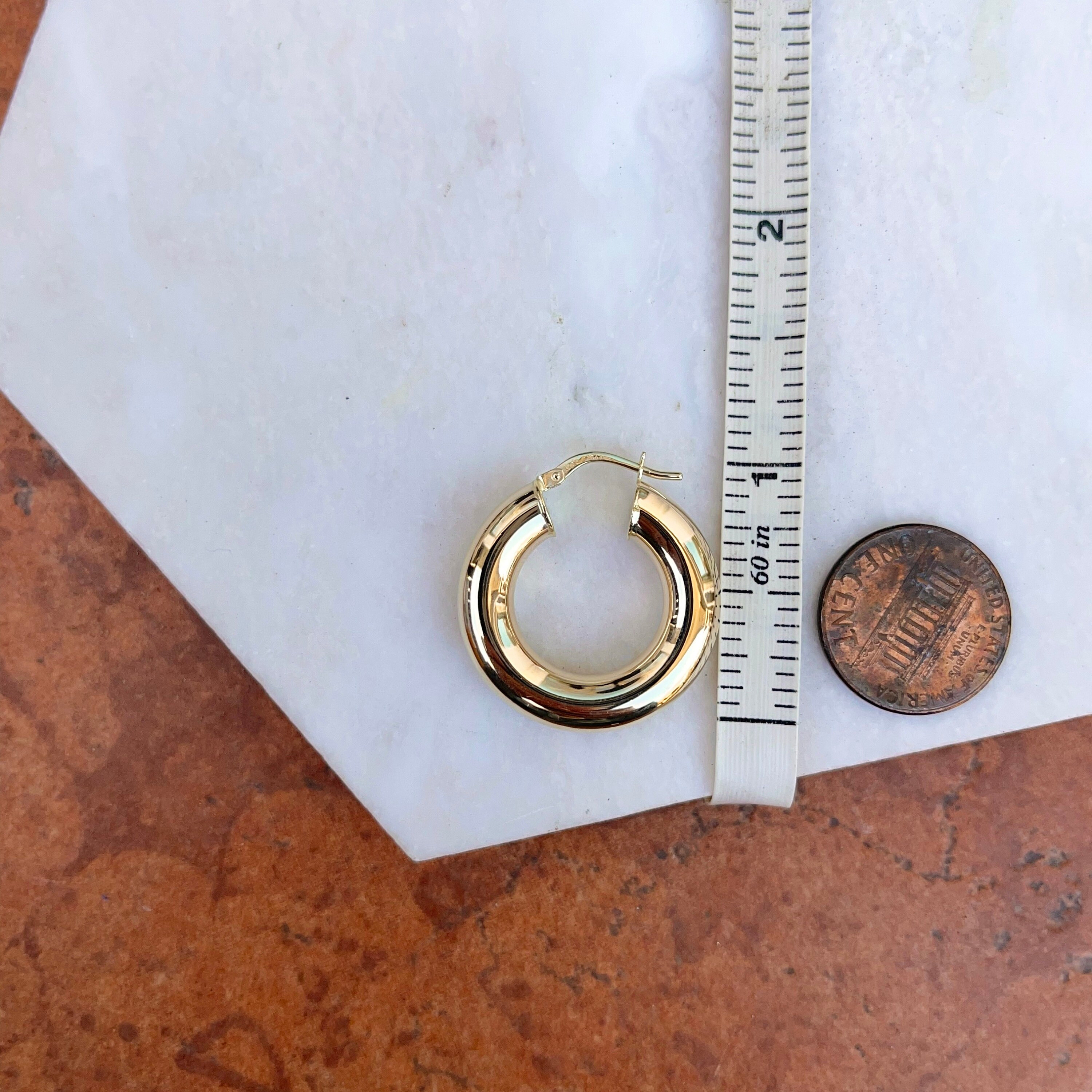 60.0mm Tube Hoop Earrings in 14K Gold | Zales