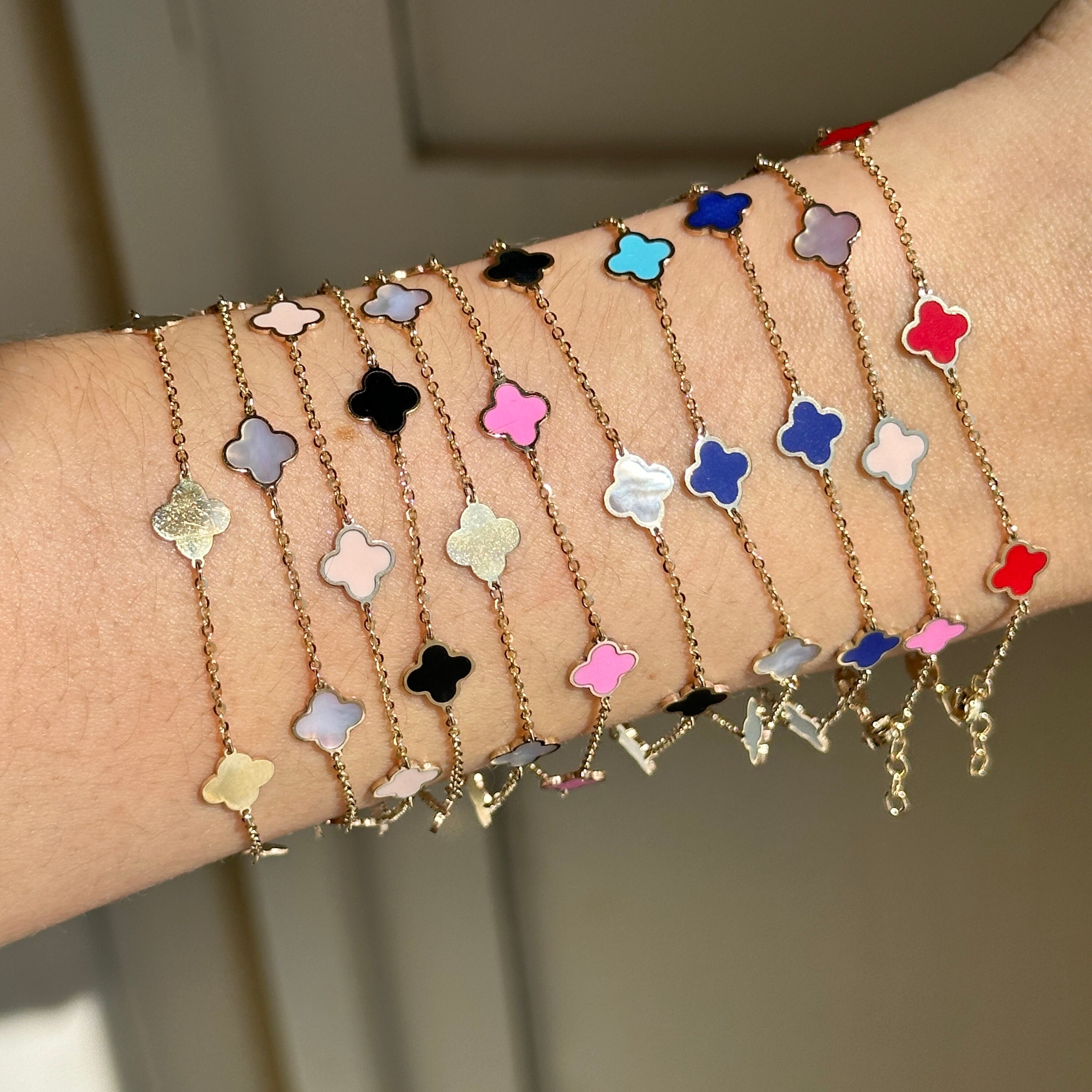 【SURGERY】surgery l clover emblem bracelet SURGERY】surgery l clover emblem bracelet 14k-yellow-gold