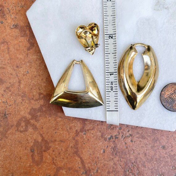 Vintage Gold-Tone Heart + Triangle Shapes Door Kn… - image 5