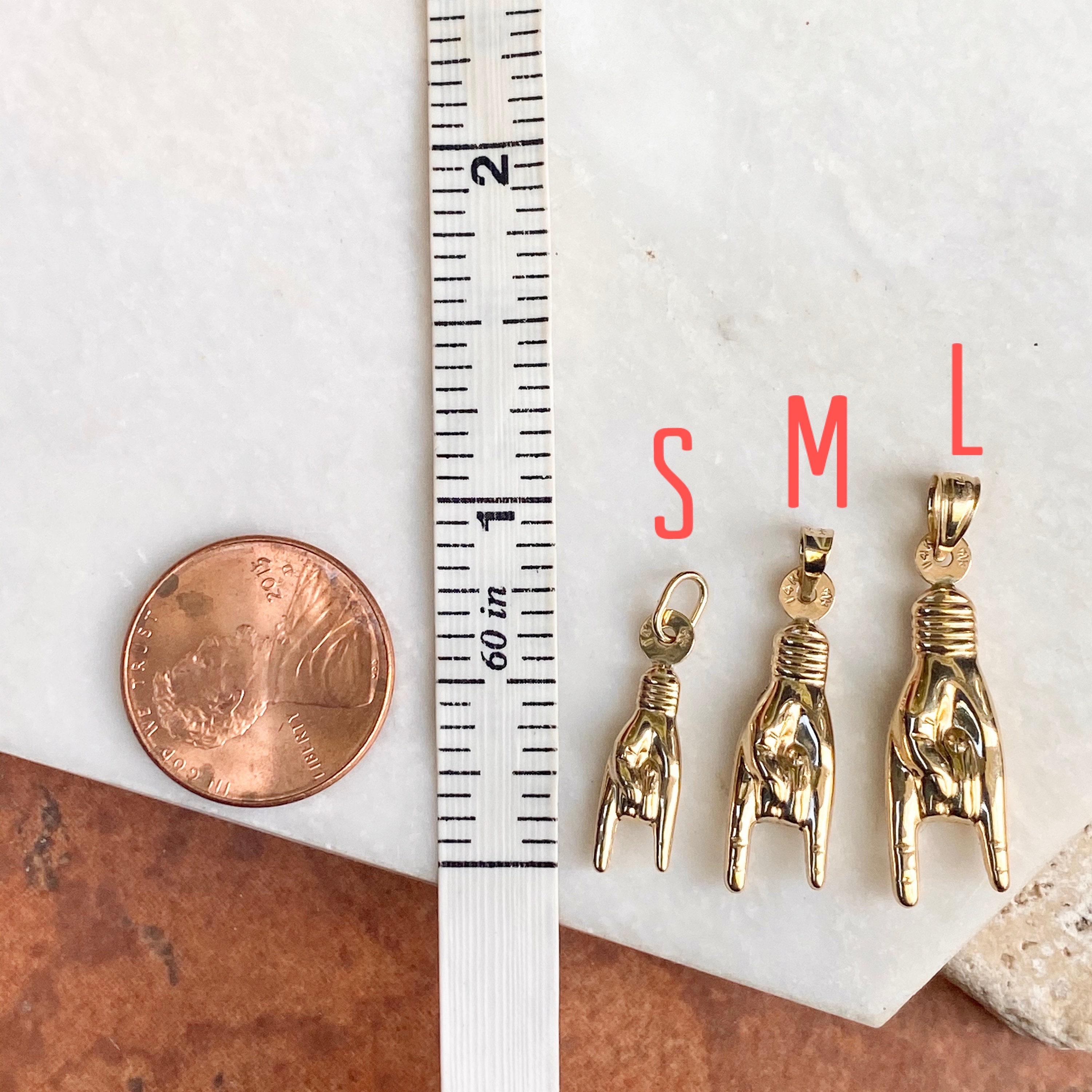 Gold italian hand charm sale