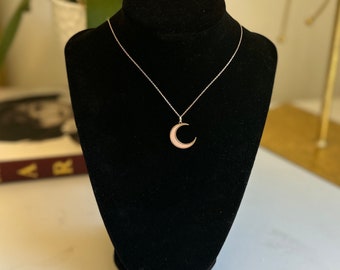 14KTイエローゴールド三日月型天然グリーンマラカイト象嵌フラット