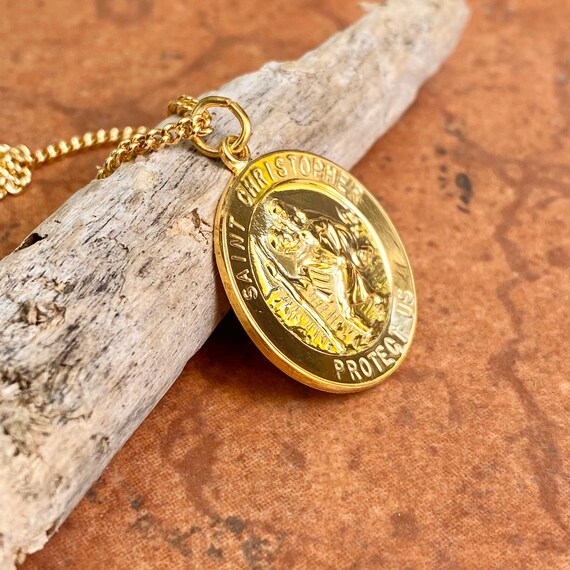 Gold plated st christopher cheap necklace