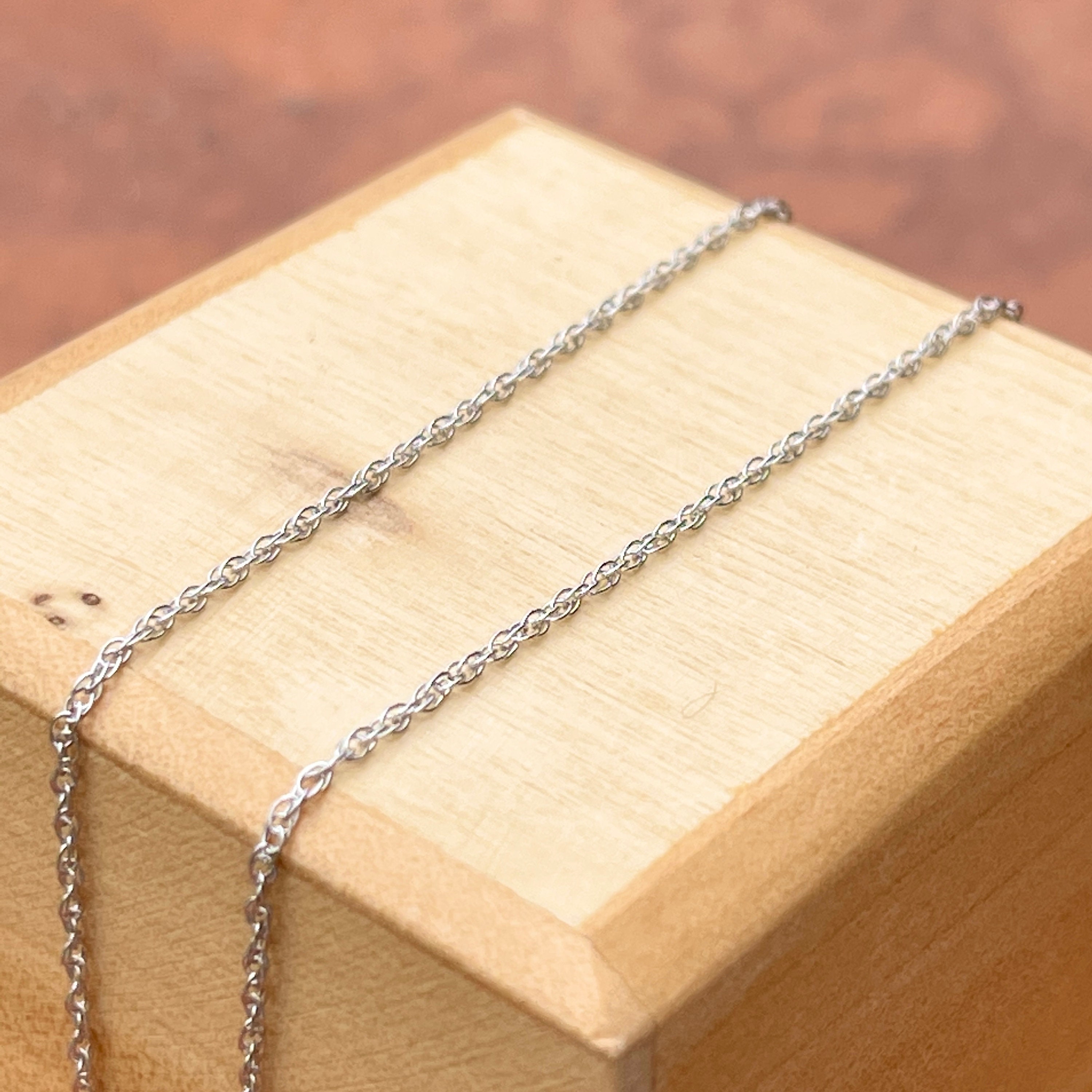 Solid 14k White Gold .95mm Box Foot Chain Ankle Bracelet Anklet 並行輸入品