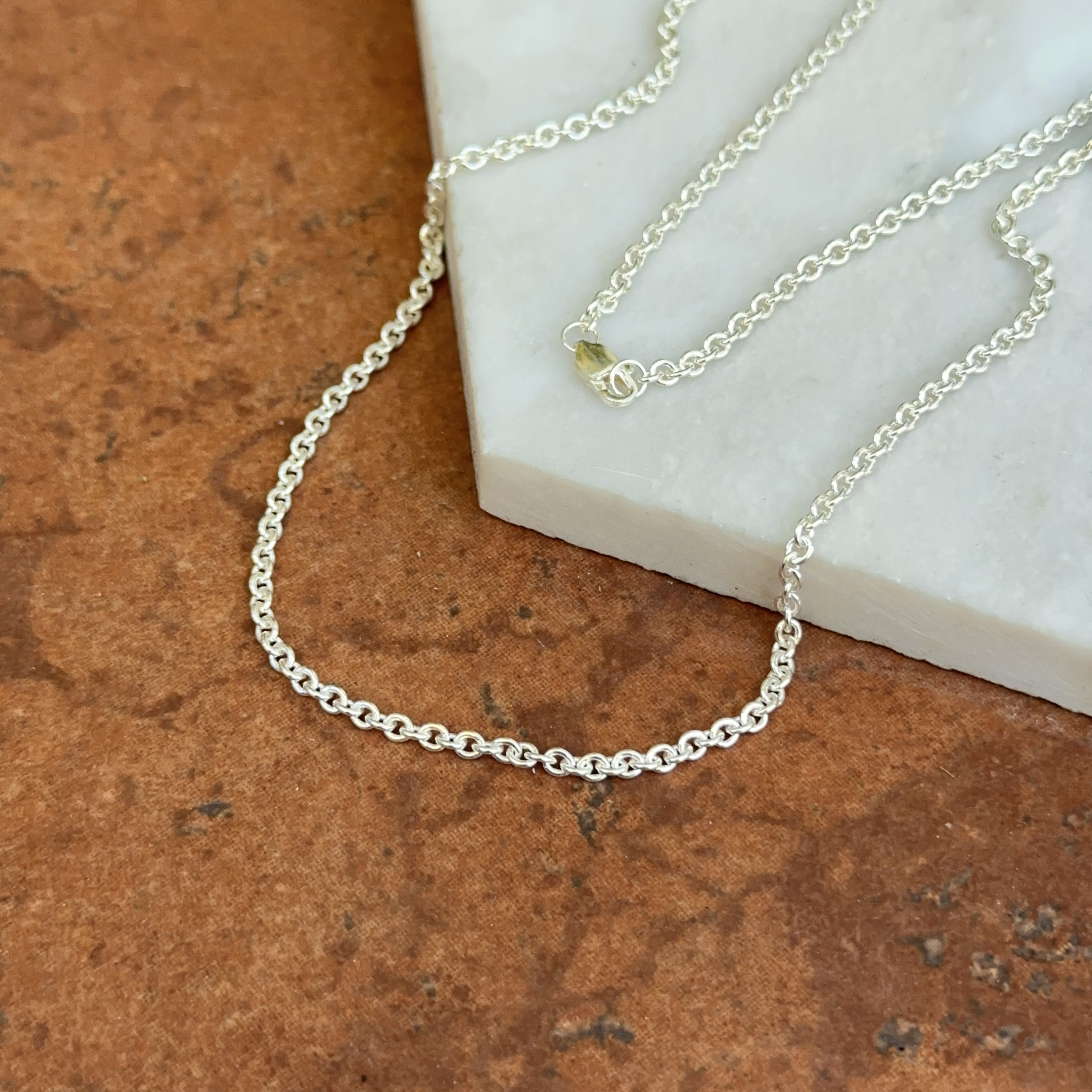 【HENSON】 CURB LINK NECKLACE (Small) Sterling Silver 2.40mm Curb Link Chain Necklace NEW Various
