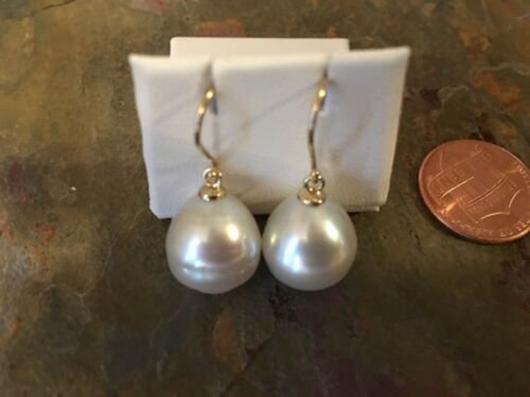 14KT Yellow Gold & Paspaley South Sea Pearl Earring Shepard - Etsy