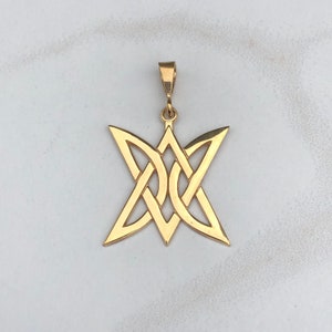 Colgante de oro amarillo de 14 kt con la Trinidad celta, irlandesa y escocesa, nuevo diseño.