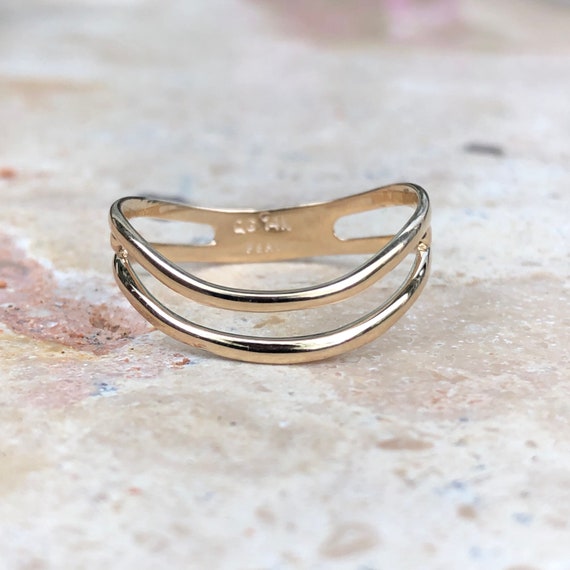 14KT Yellow Gold Shiny Finish Design Wide Thumb Band Ring NEW Size