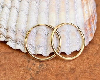 ONE ELEMENT Paar Creolen »Ohrringe Creolen Aus 585 Gelbgold 14,0 X 4