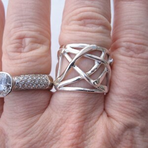 Breiter Custom Design Künstlerischer Zigarrenband-Ring aus Sterlingsilber. Größe Bestellbar. NEU