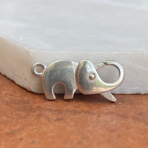 Sterling Silver Elephant Lobster Lock Clasp NEW 17.25mm x 8.7mm Good Luck Elephant