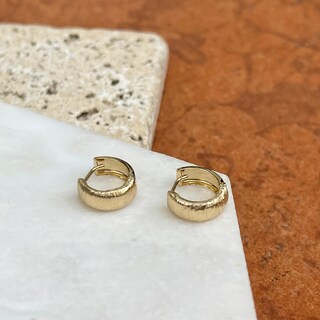 Orecchini A Cerchio Huggie In Oro 14K, Piccoli Cerchi Con Zirconi Cubici, Ipoallergenici, Diametro 9mm, Gioielli Donna Con Scatola Regalo