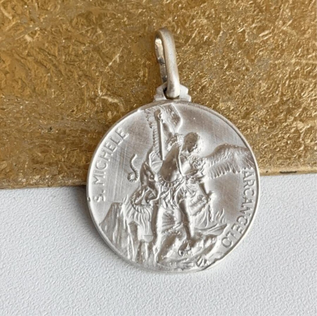 Sterling Silver St Michael Patron Saint Medal Pendant 30mm Solid - Etsy