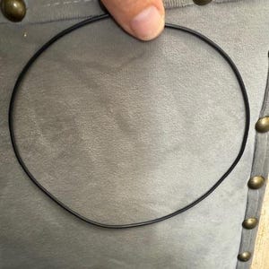Sterling Silver 1.8mm Black Rubber Cord Choker Necklace Lobster Clasp 15&quot;