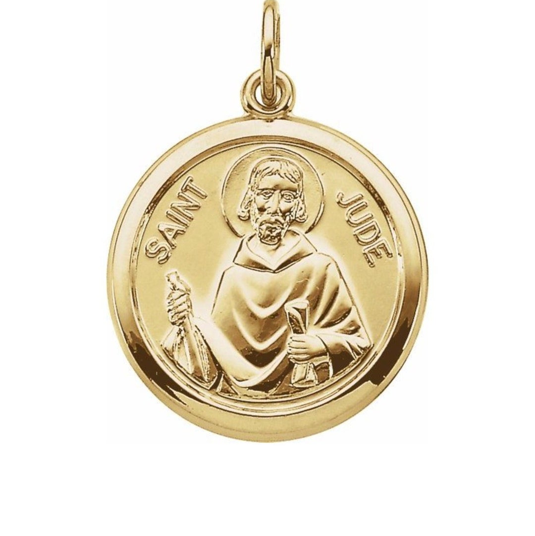 14KT Yellow Gold St Jude Thaddeus Patron Saint of Lost Causes/ - Etsy ...