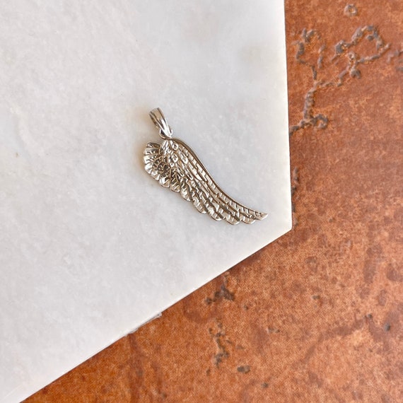 White gold sale angel necklace