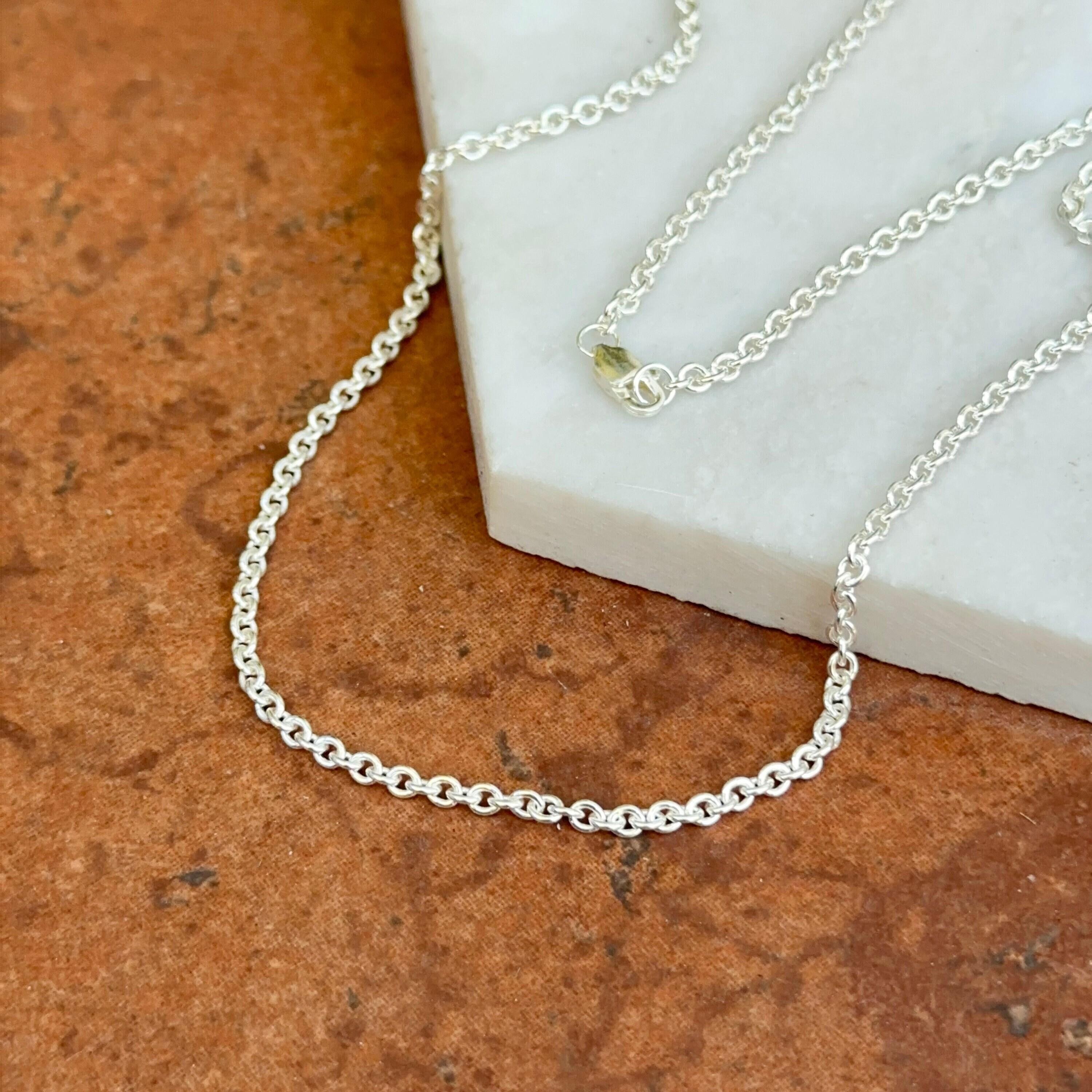 【HENSON】 CURB LINK NECKLACE (Small) Sterling Silver 2.40mm Curb Link Chain Necklace NEW Various