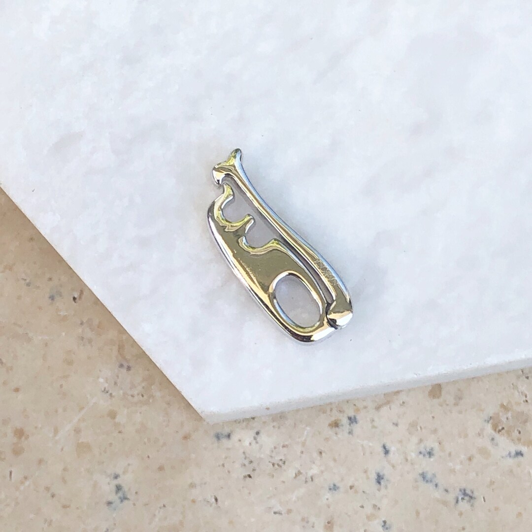 14KT White Gold Enhancer Slide Omega Bail Locking for Pearls Etsy