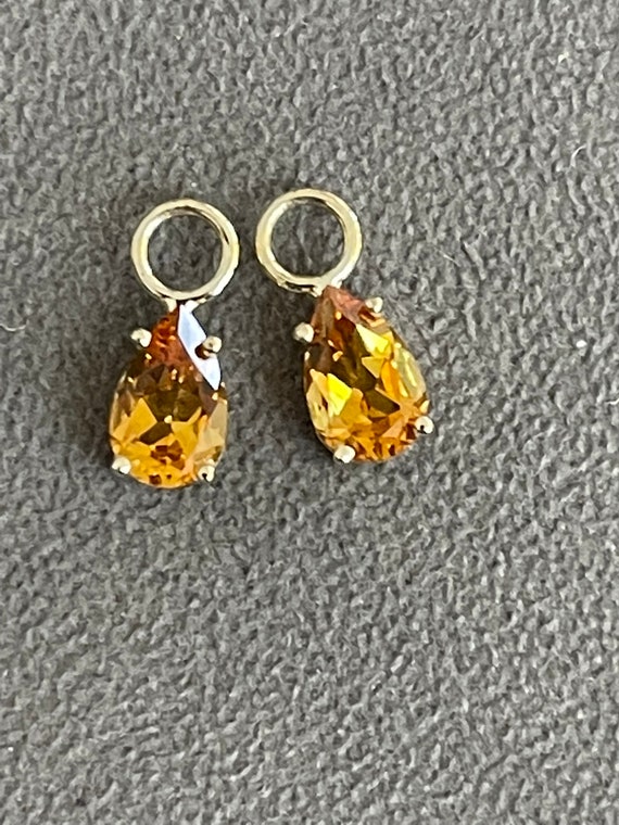 Custom 14KT Yellow Gold Genuine Citrine Faceted P… - image 2