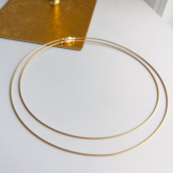 Gold cable wire best sale necklace
