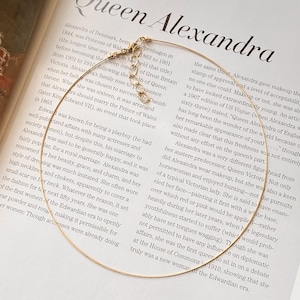 14KT Gelbgold dünne .70 mm Hals Draht Weave Kette Omega Halskette 16 &quot;~ 18&quot; Einstellbare Länge