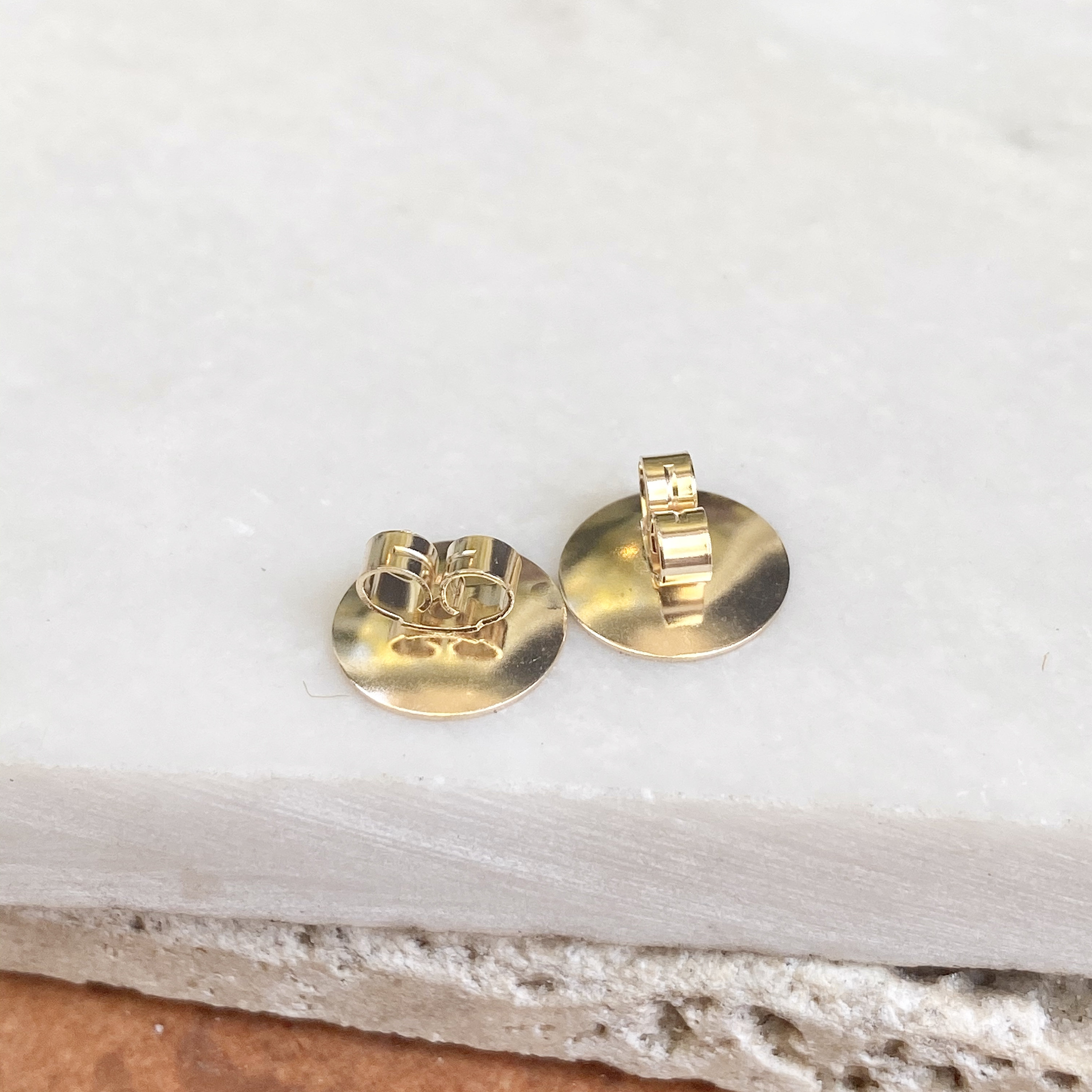 10MM Solid 14k Yellow Gold Extra Large Earring Backs NEW 0.37