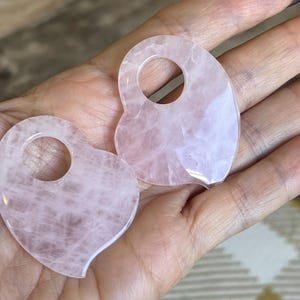 Genuine Rose Quartz Gemstone Abstract Pieces Earring Charms For Hoops Pendants ETC Hooplets