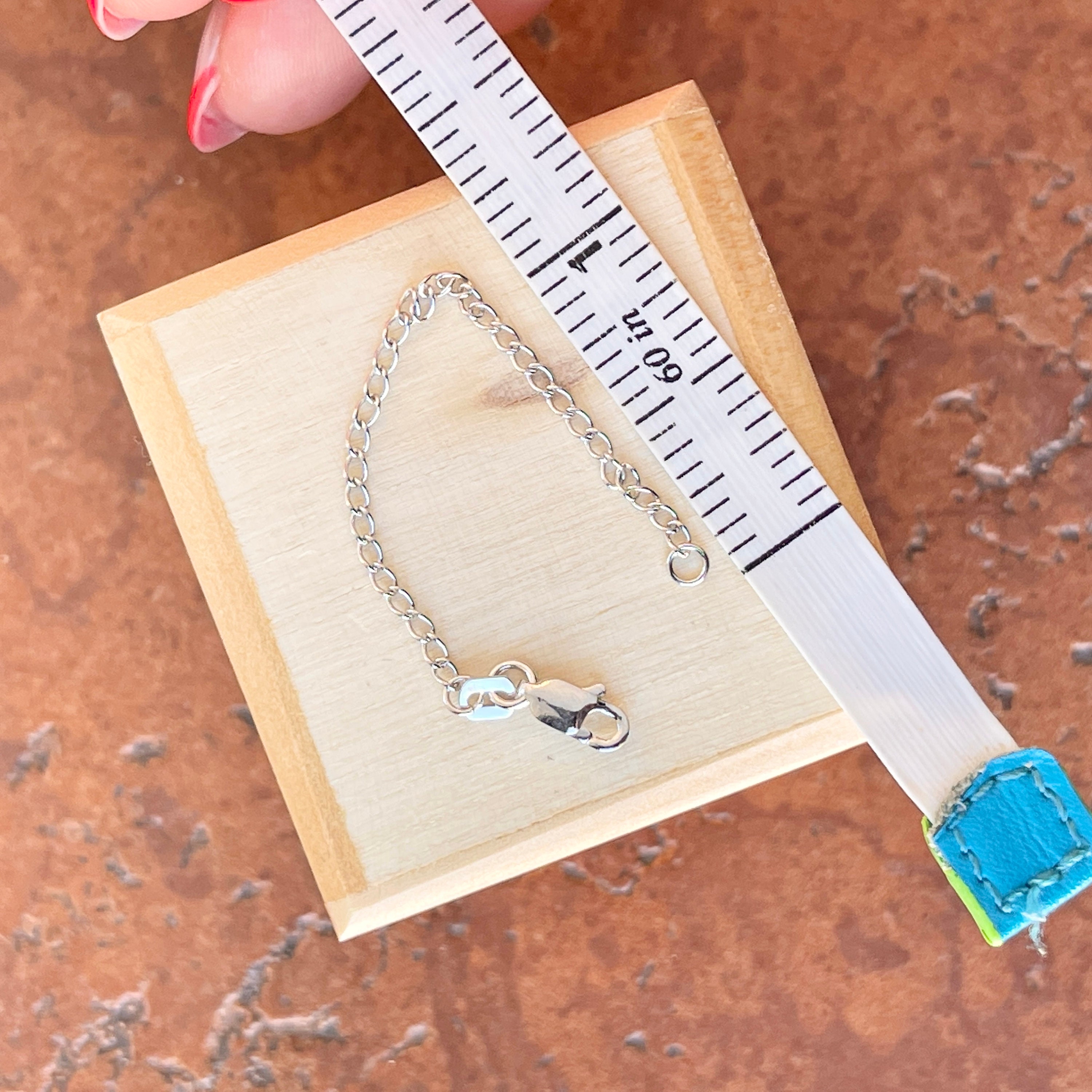 14KT White Gold Necklace Extender Safety Chain 3 Length Etsy