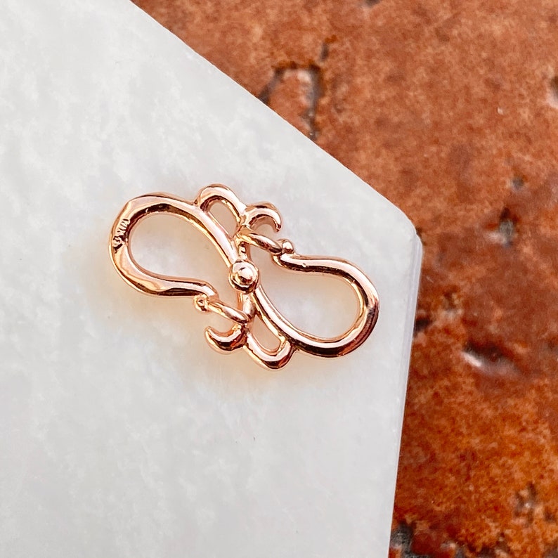 14 KT Rose Gold Stylized SEALED S-Hook Curly Design Clasp Extender Etc NEW
