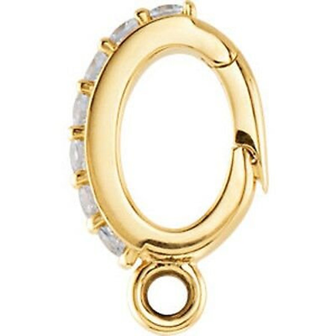 14KT White Gold & Diamond Slide Pendant Hanger Enhancer for Omega Pearl