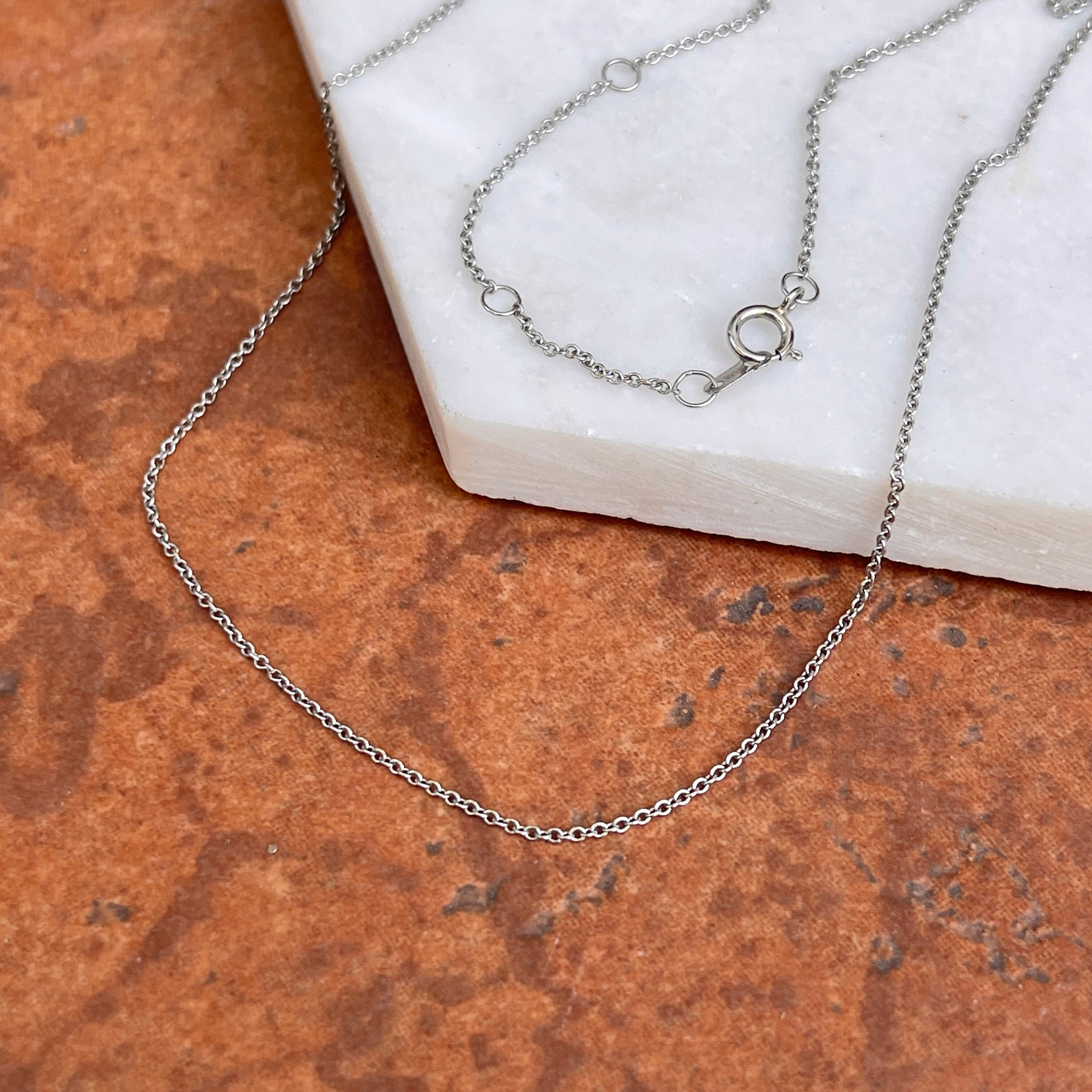 Platinum 1mm Solid Cable Link Chain Necklace NEW 16
