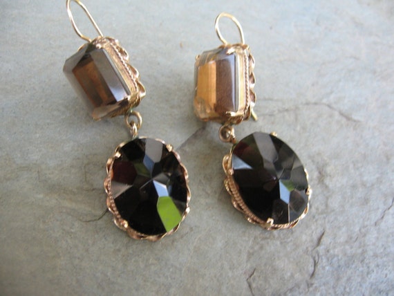 Estate 14KT Yellow Gold Multi Color Smokey Quartz… - image 5