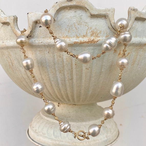 14KT イエロー ゴールド ディテール ステーション パスパレイ 南洋真珠 