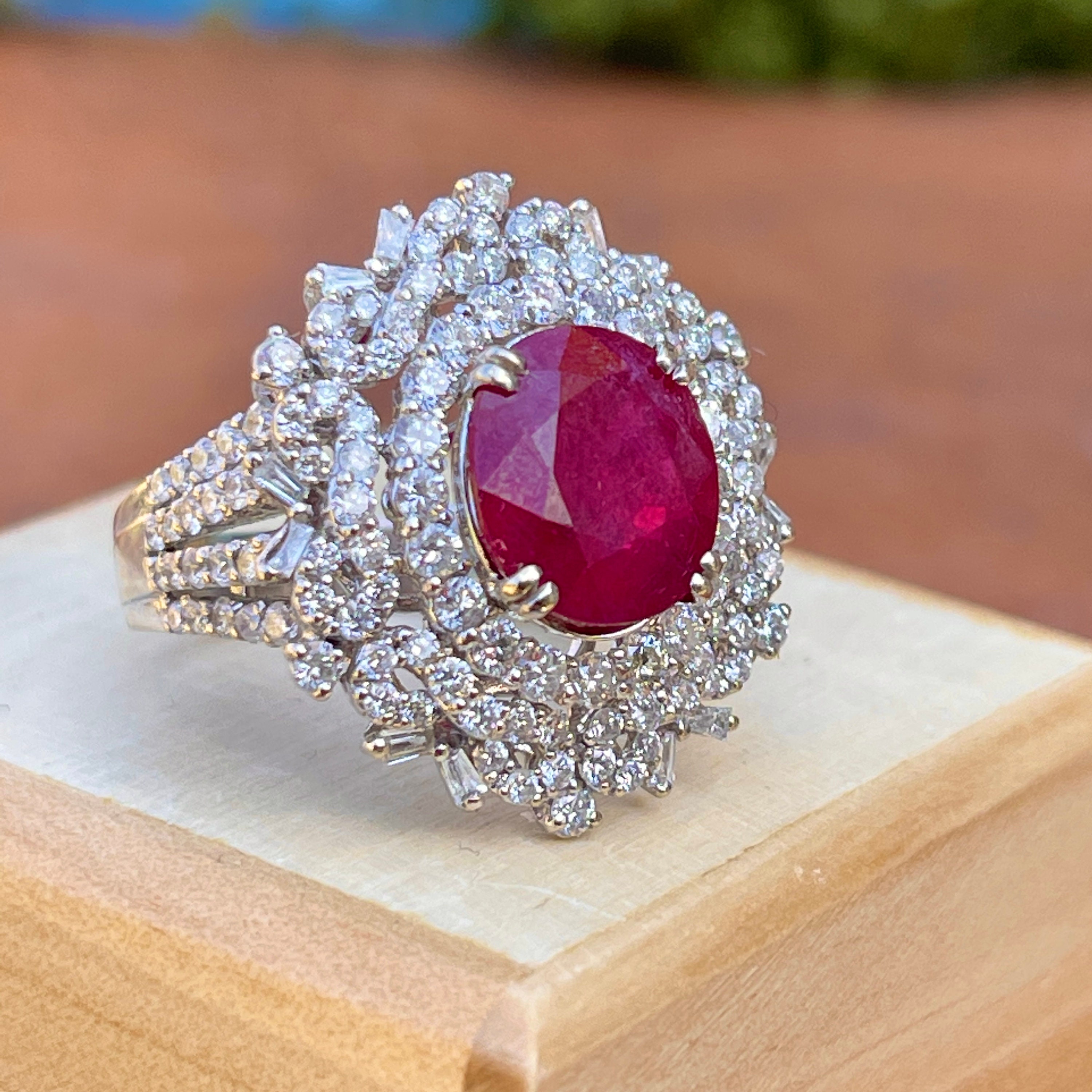 Estate Vintage Large 18KT White Gold Pave Diamond Round + Estate Vintage Large 18KT White Gold Pave Diamond Round +