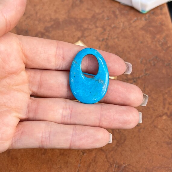 Genuine Dyed Blue Turquoise Howlite Gemstone Oval… - image 7