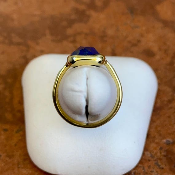 Yellow Gold-Filled Rectangular Bezel Set Lapis La… - image 7