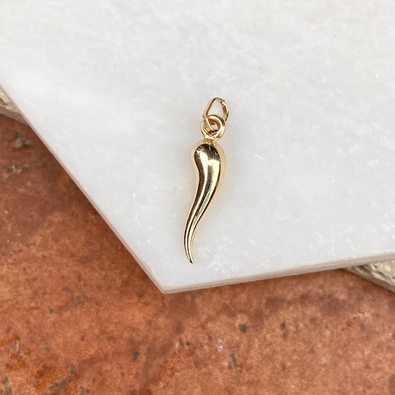14KT Yellow Gold Italian Horn 