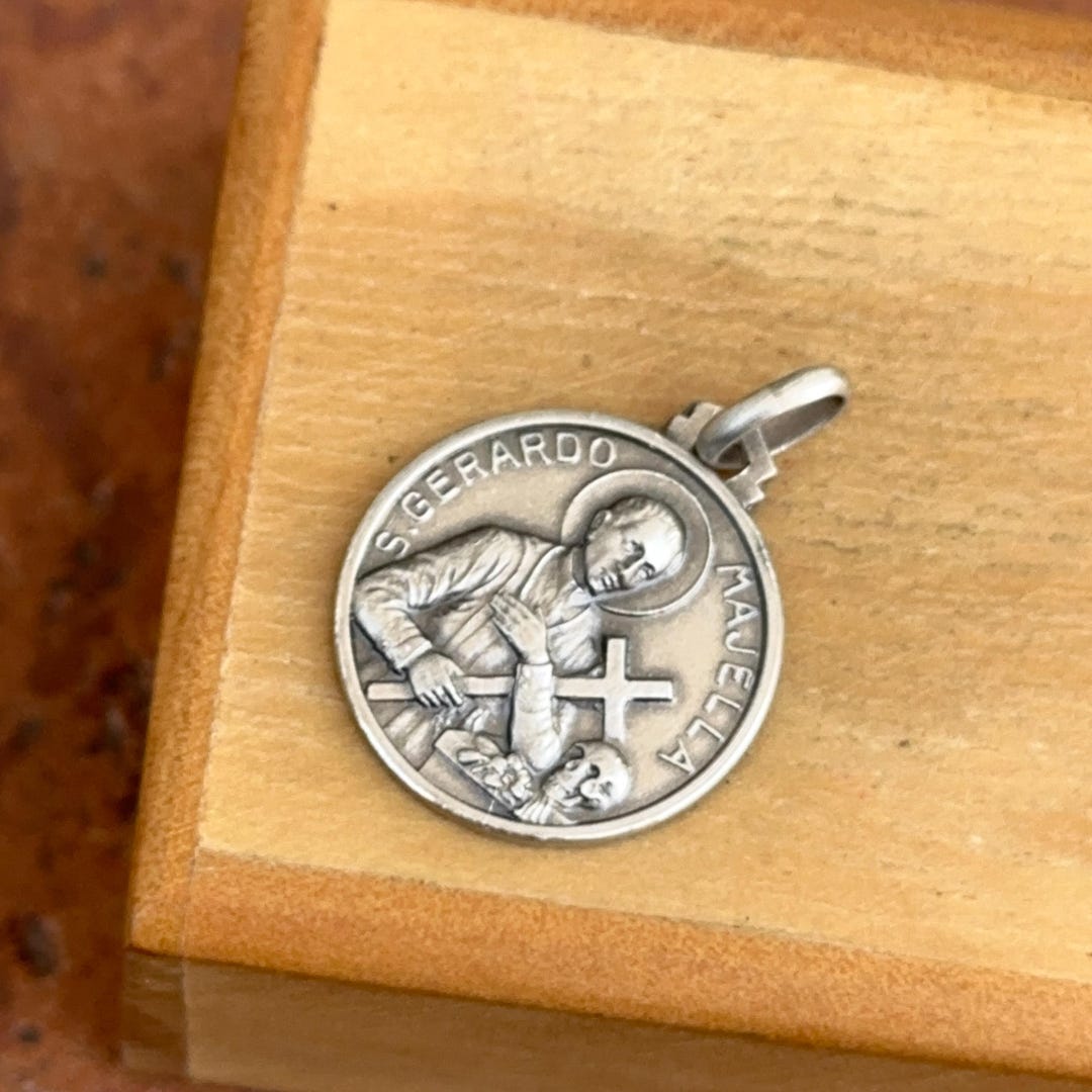 Sterling Silver Antiqued St Gerardo Maiella Round Medal Pendant 18mm - Etsy