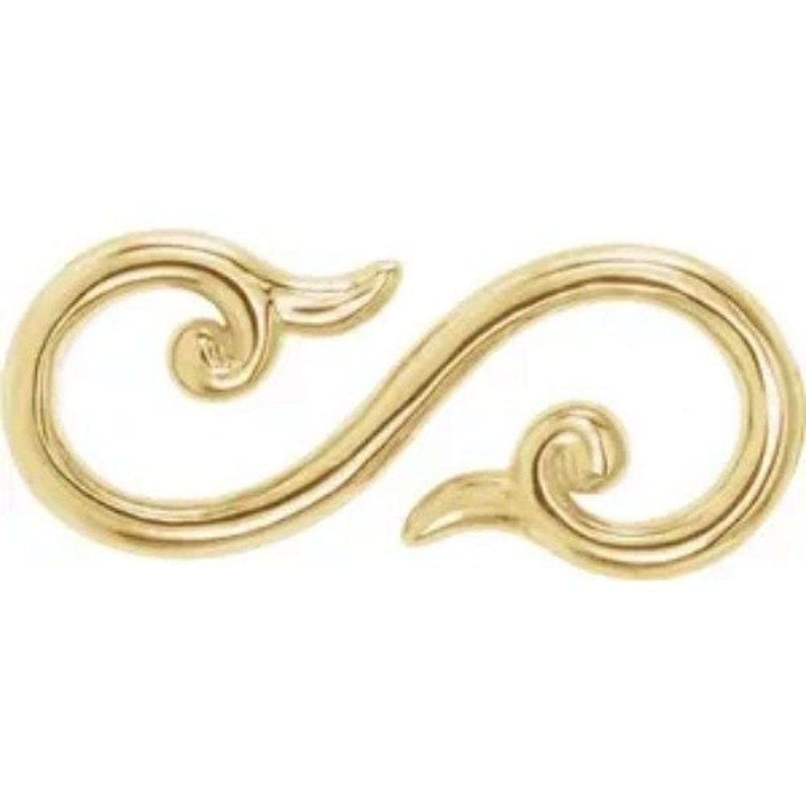 14KT Yellow Gold Stylized Shook Design Clasp Extender Etc NEW Etsy