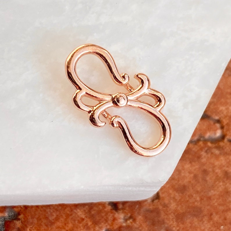 14 KT Rose Gold Stylized SEALED S-Hook Curly Design Clasp Extender Etc NEW