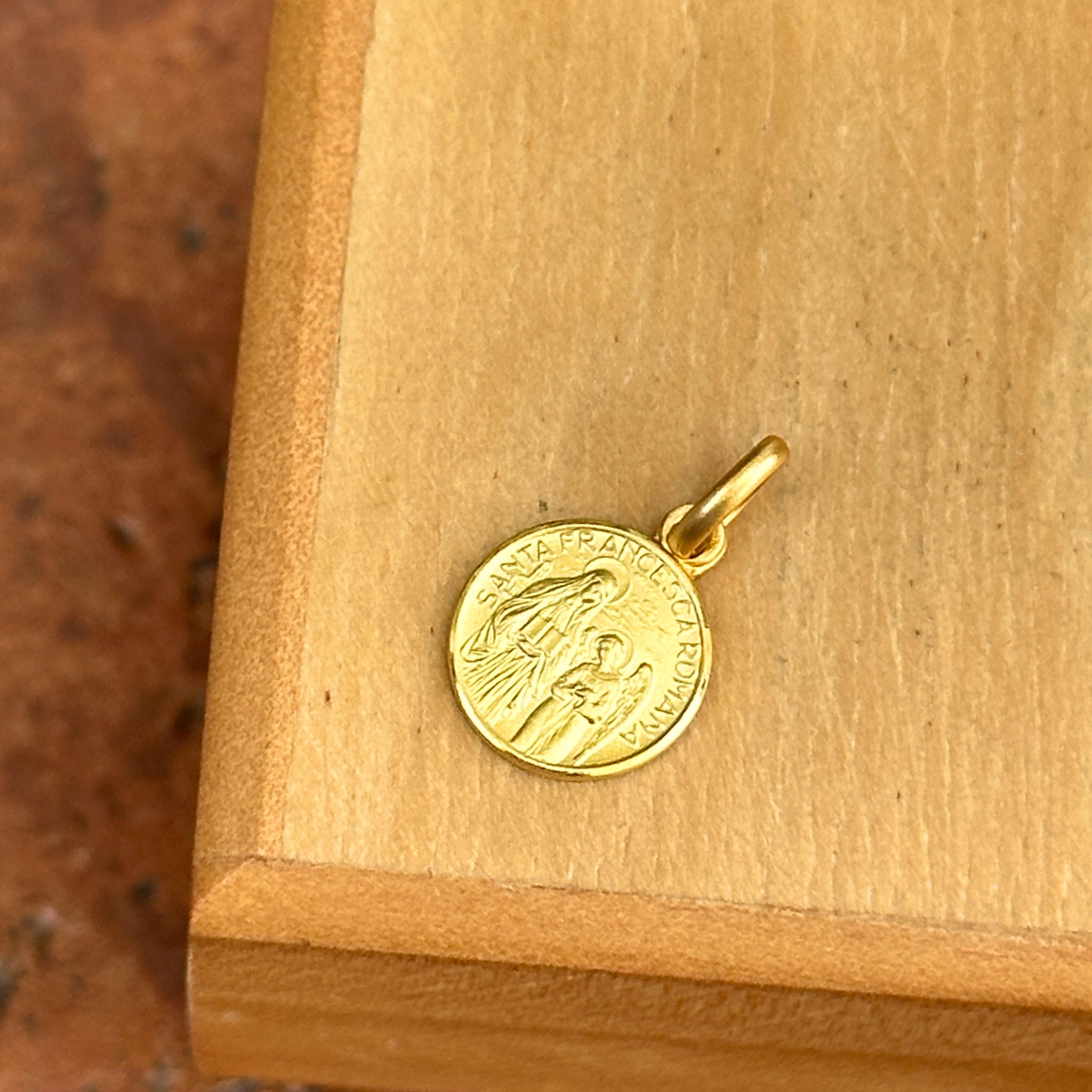 【希少】FRANCESCA ROMANA ネックレス&イヤリング 14KT Yellow Gold Saint Frances of Rome/santa Francesca Romana