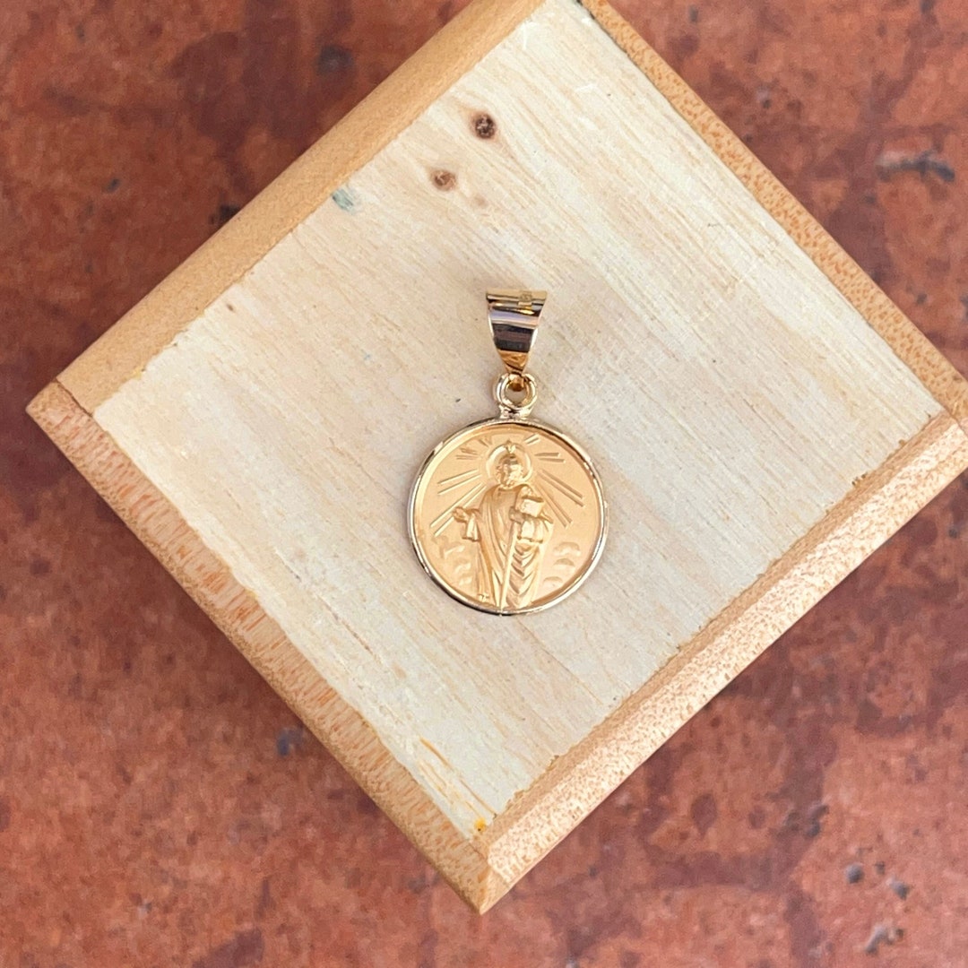 18KT Yellow Gold St Jude Thaddeus Patron Saint of Lost Causes/ Hope ...