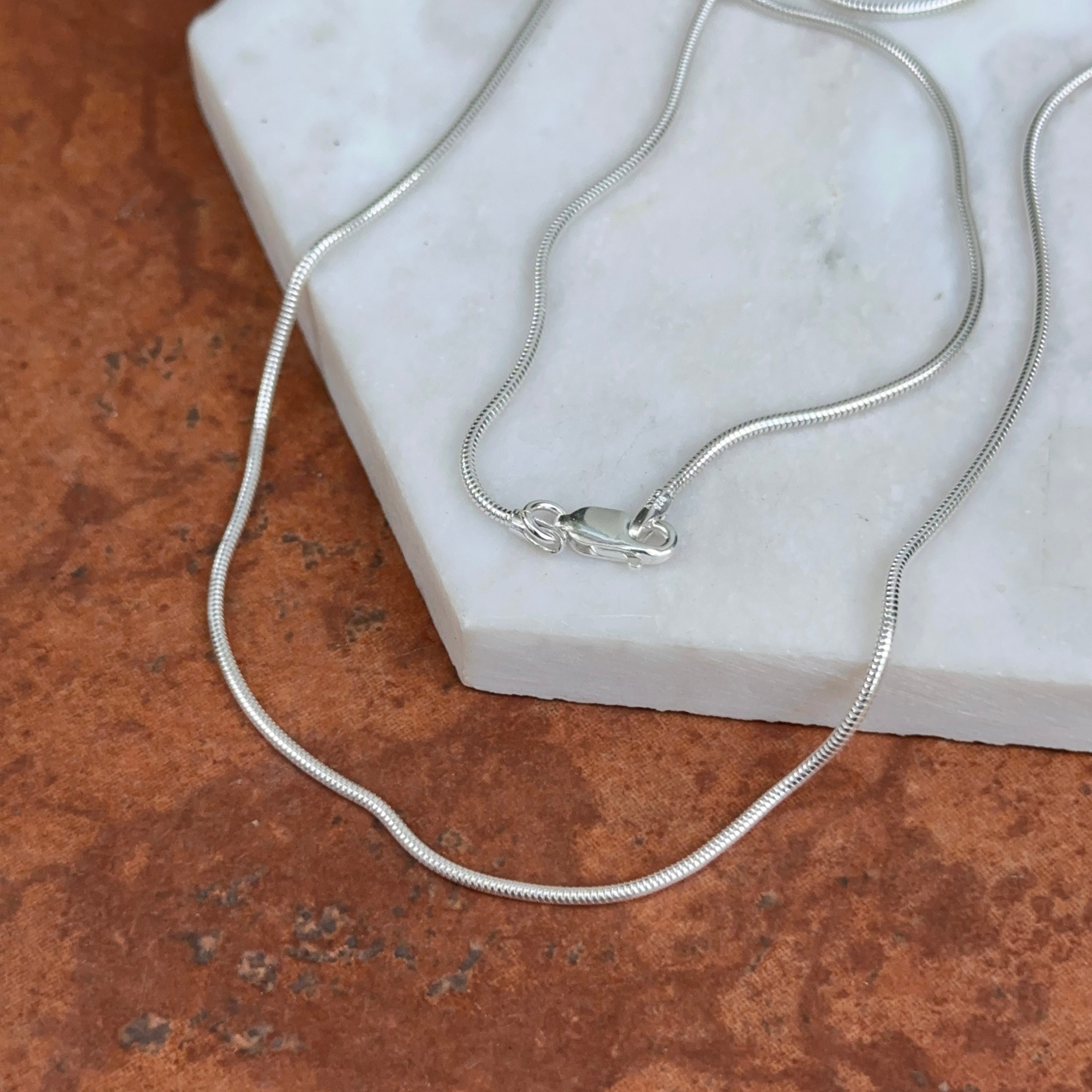 ★HAS★ HSU018 Ribbon snake chian necklace Z Snake Chain 925 Sterling Silver, Flat Snake Chain Necklace