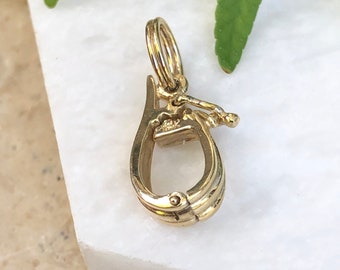 14KT Yellow Gold Polished Slide Hanger Enhancer Bail Adapter for Omega Pearls