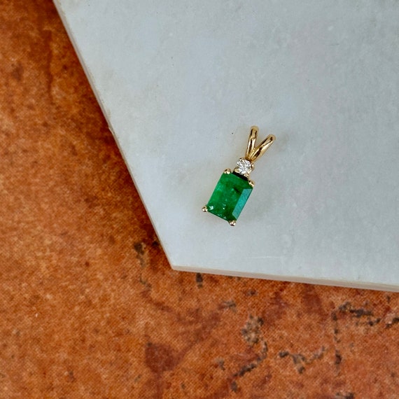 Vintage 14KT Yellow Gold 1 CT Emerald-Cut Faceted… - image 8