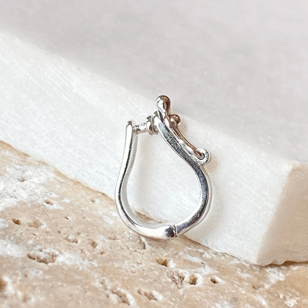 14KT White Gold Enhancer Slide Omega Bail Locking for Pearls Omega